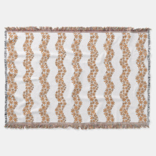 Daisy Chain Wiggly Flower Stripes sinaasappel Deken