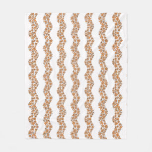 Daisy Chain Wiggly Flower Stripes sinaasappel Fleece Deken