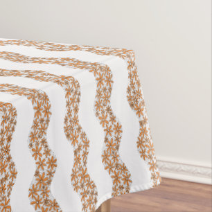 Daisy Chain Wiggly Flower Stripes sinaasappel Tafelkleed