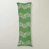 Daisy Chain Wiggly Flower Stripes wit groen Lichaamskussen (Voorkant Verticaal)