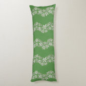 Daisy Chain Wiggly Flower Stripes wit groen Lichaamskussen (Achterkant (Verticaal))