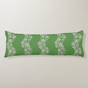 Daisy Chain Wiggly Flower Stripes wit groen Lichaamskussen