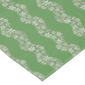Daisy Chain Wiggly Flower Stripes wit groen Tafelkleed (Gekanteld)