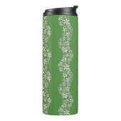 Daisy Chain Wiggly Flower Stripes wit groen Thermosbeker (Gedraaid links)