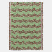 Daisy Chain Wiggly Flower Stripes wit op groen Deken (Voorkant Verticaal)