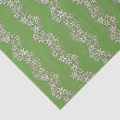 Daisy Chain Wiggly Flower Stripes wit rood groen Tissuepapier (Detail)