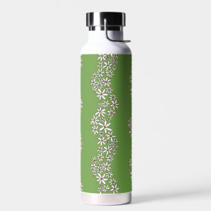 Daisy Chain Wiggly Flower Stripes wit rood groen Waterfles