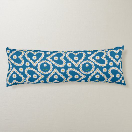  Daisy Chains on Blue, Custom Body Pillow Lichaamskussen (Achterkant)