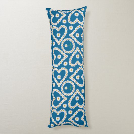  Daisy Chains on Blue, Custom Body Pillow Lichaamskussen (Achterkant (Verticaal))