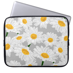 Daisy chamomile veld. Lentemakbloemen, seam Laptop Sleeve