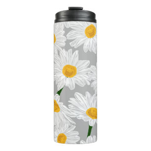 Daisy chamomile veld. Lentemakbloemen, seam Thermosbeker