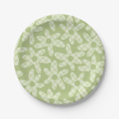 Daisy Check Sage Green Retro Modern Patroon Papieren Bordje (Voorkant)