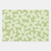 Daisy Check Sage Green Retro Modern Pattern Inpakpapier Vel (Voorkant 3)