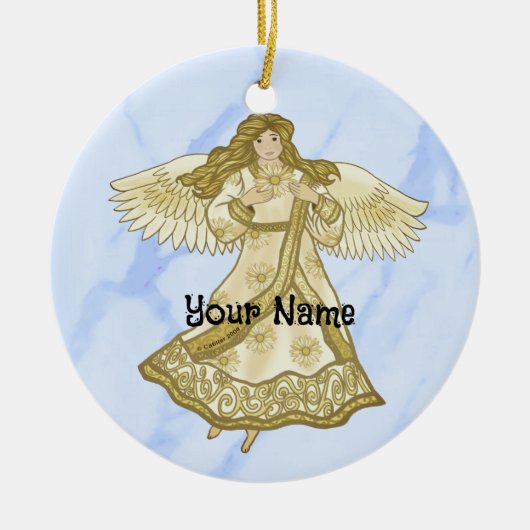 Daisy Christelijk angel Keramisch Ornament (Voorkant)