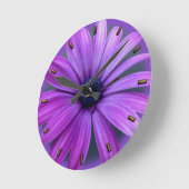 Daisy Clock Paarse Daisies Blue Flower Wall Clock Ronde Klok (Hoek)