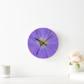 Daisy Clock Paarse Daisies Blue Flower Wall klok (Huis)