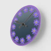 Daisy Clock Paarse Daisies Blue Flower Wall klok (Hoek)