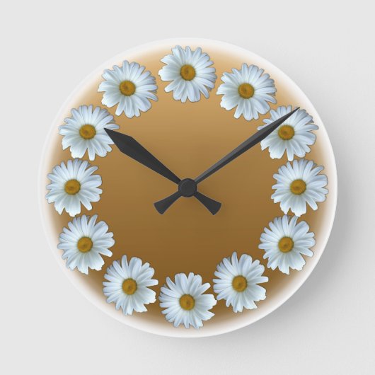 Daisy Clock Wildflower Daisies Flower Wall klok (Voorkant)