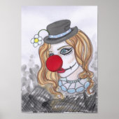 Daisy Clown Girl Portrait fantasy art poster print (Voorkant)