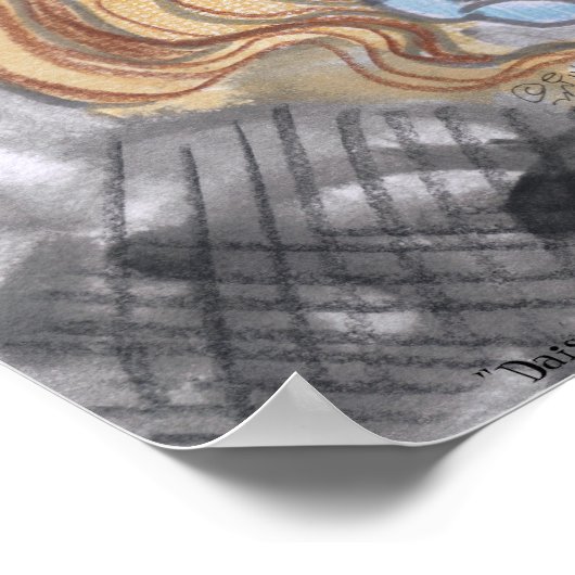 Daisy Clown Girl Portrait fantasy art poster print (Hoek)