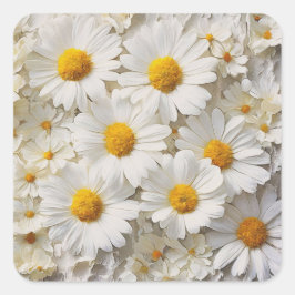 Daisy Collectie op noodlijdend papier Vierkante Sticker