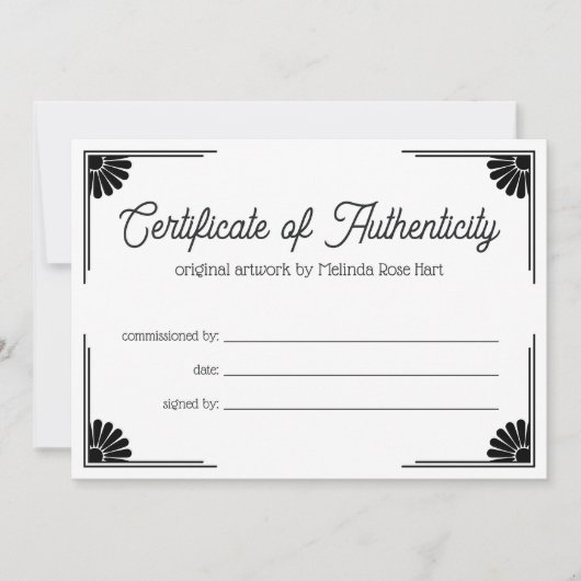 Daisy Corners Mooi certificaat van echtheid (Voorkant)