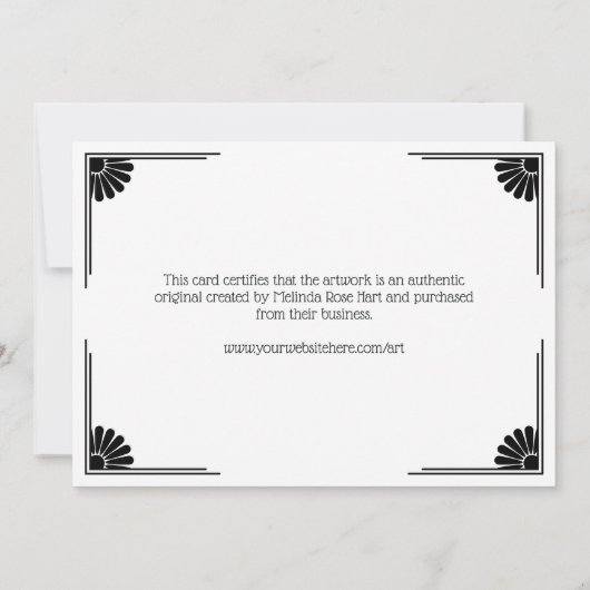 Daisy Corners Mooi certificaat van echtheid (Achterkant)