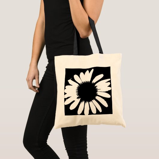 Daisy Crazy - Black & White Daisy Bag Tote Bag (Voorkant (product))