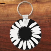Daisy Crazy - Black & White Daisy Sleutelhanger (Voorkant)