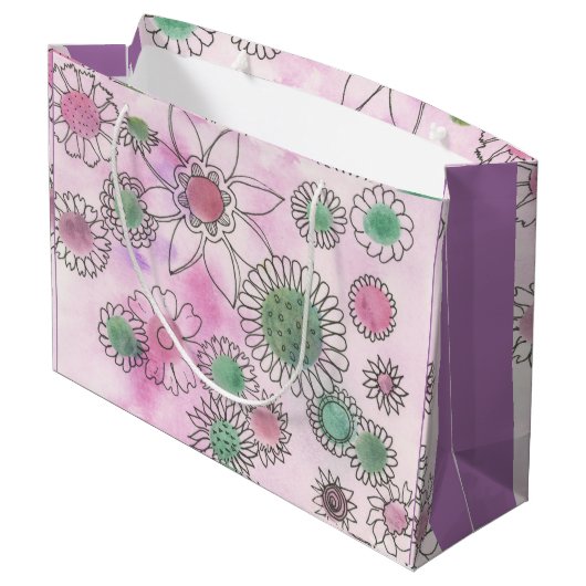 Daisy Crazy Gift Bag Groot Cadeauzakje (Achterkant Gekanteld)