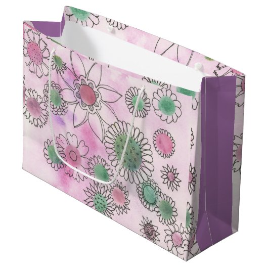 Daisy Crazy Gift Bag Groot Cadeauzakje (Voorkant Gekanteld)
