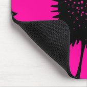 Daisy Crazy Hot Pink & Black Muismat (Hoek)