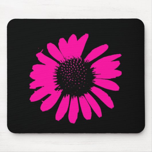 "Daisy Crazy" - Hot Pink Daisy Muismat (Voorkant)