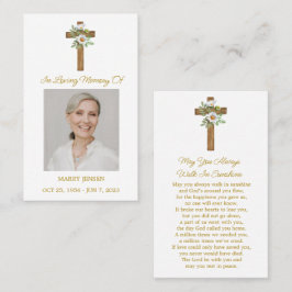 Daisy Cross-herdenkingsfoto-rouwkaart Visitekaartje