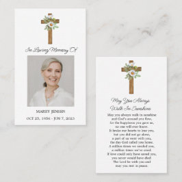 Daisy Cross-herdenkingsfoto-rouwkaart Visitekaartje