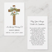 Daisy Cross Herdenkingskaart voor de rouwdienst