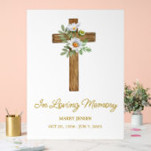 Daisy cross Memorial Funeral Acryl Bord (Huwelijk)
