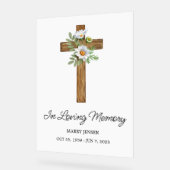 Daisy cross Memorial Funeral Acryl Bord (Hoek)
