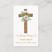 Daisy Cross Memorial Funeral Prayer Card Visitekaartje (Voorkant)