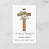 Daisy Cross Memorial Funeral Prayer Card Visitekaartje (Voorkant)
