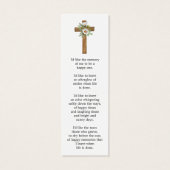 Daisy Cross Photo Funeral Bookmark Mini Visitekaartjes (Achterkant)