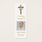 Daisy Cross Photo Funeral Bookmark Mini Visitekaartjes (Voorkant)