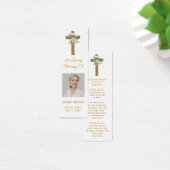 Daisy Cross Photo Funeral Bookmark Mini Visitekaartjes (Bureau)