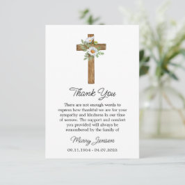 Daisy Cross Sympathy Thank You Card Bedankkaart