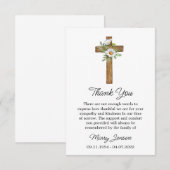Daisy Cross Sympathy Thank You Card Bedankkaart (Voorkant / Achterkant)