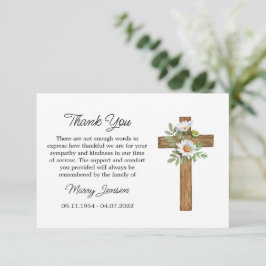 Daisy Cross Sympathy Thank You Card Bedankkaart