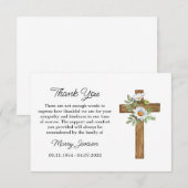 Daisy Cross Sympathy Thank You Card Bedankkaart (Voorkant / Achterkant)