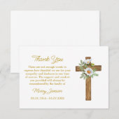 Daisy Cross Sympathy Thank You Card Bedankkaart (Voorkant / Achterkant)