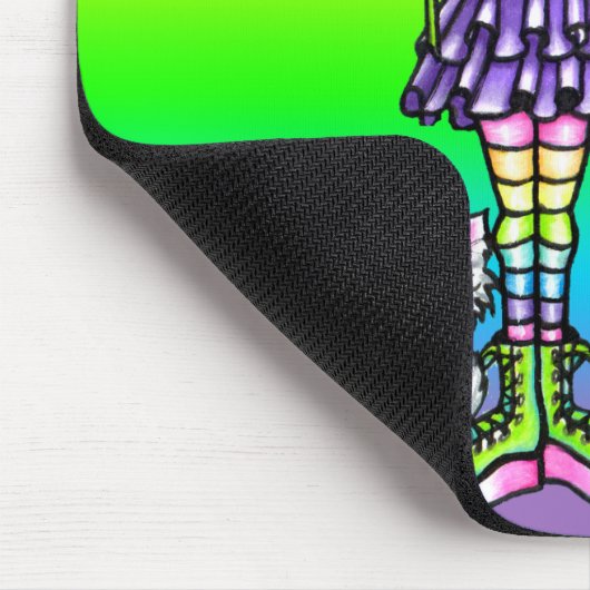 "Daisy" Cute Cat Rainbow Fairy Art Mousepad Muismat (Hoek)