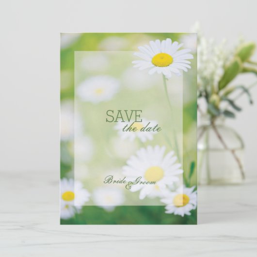 Daisy Daisies Flower Floral Summer SAVE the Date (Staand voorkant)